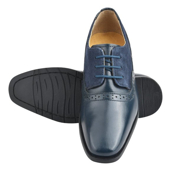 Amy R. Blue  Leather/Suede Oxford Style Kids Dress Shoes - Picture 2 of 7